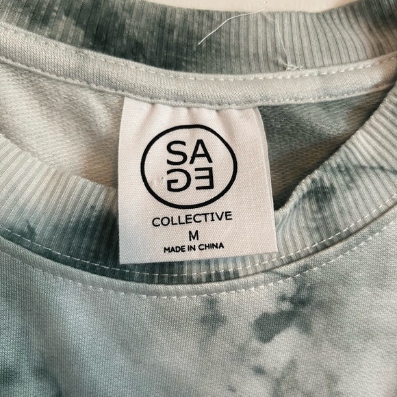 NWT Sage Collective Green Tie Dye Long Sleeve Lightweight Sweater - Picture 7 of 7